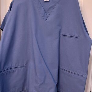 Unisex Blue V-Neck scrub top and pants